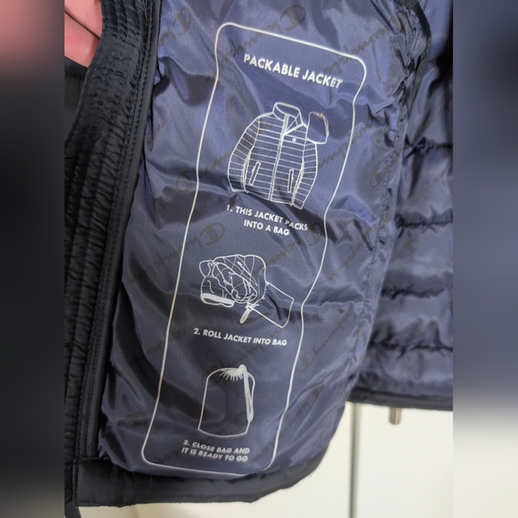 Champion Mens Navy Blue  Puffer Jacket Size S - Picture 10 of 15